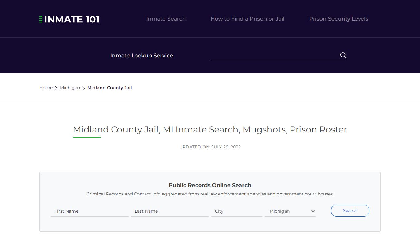Midland County Jail, MI Inmate Search, Mugshots, Prison Roster